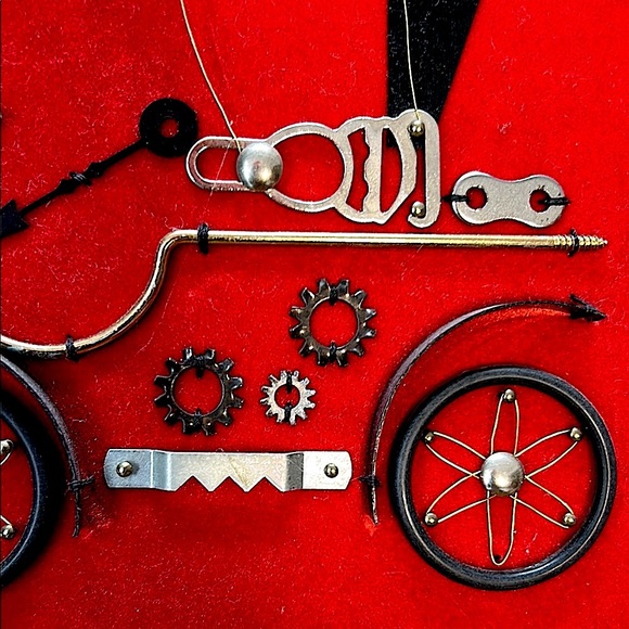 Vintage Steampunk Wall Art | Red Velvet Background | Industrial Chic Steampunk - Picture 7 of 12